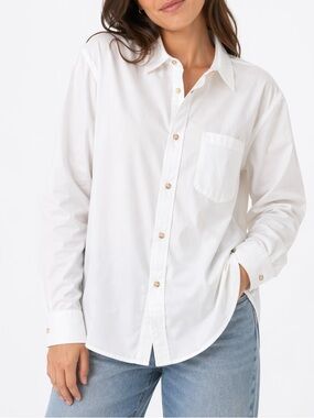Classic White Button Down Perfectly pressed Luxury Staple Essential Large